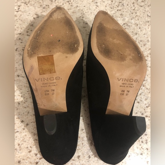 VINCE sz 7 heeled mule booties in sumptuous black suede. V good used condition - Picture 5 of 5